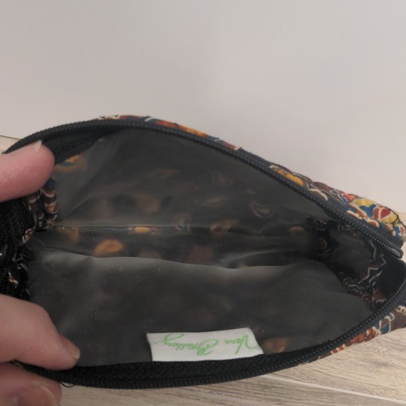 Vera Bradley Kensington Brown Retired Floral Cosmetic Makeup Bag - Picture 3 of 4